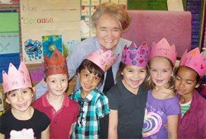 Nellie Edge teaching in kindergarten classroom