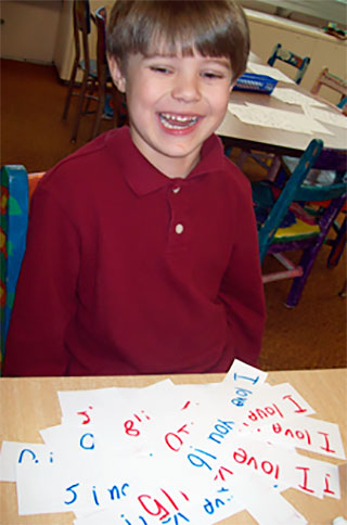 kindergarten writing lesson