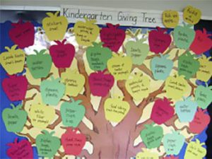 kindergarten classroom giving tree