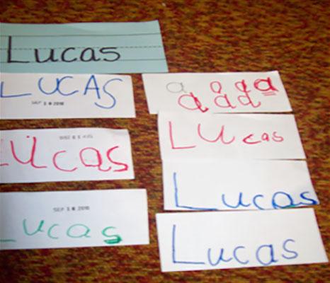 kindergarten name writing