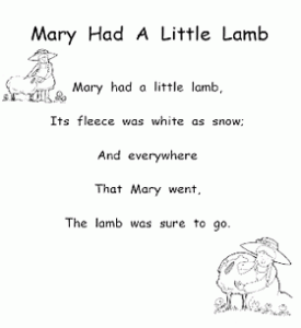 Mary Had A Little Lamb