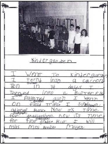 end-of-year writing in kindergarten