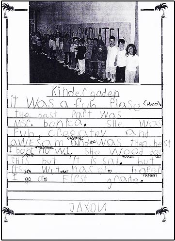 end-of-year writing in kindergarten