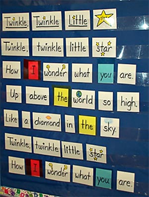 star chart for kindergarten writing lesson