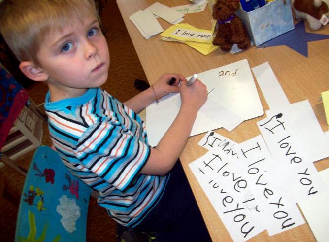 Kindergarten-friendly handwriting