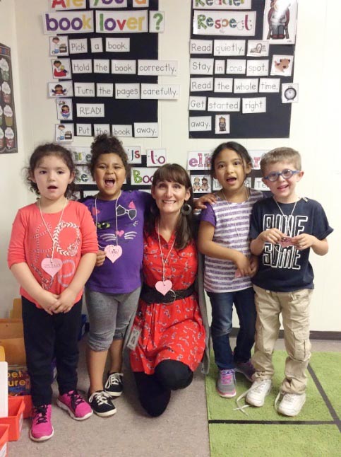 Teachers greet each child and model acts of appreciation