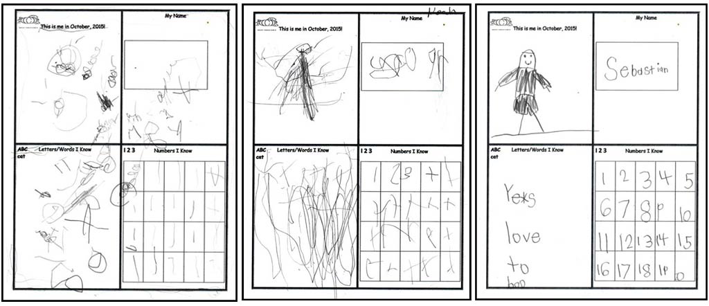 Assessment documentation from kindergarten