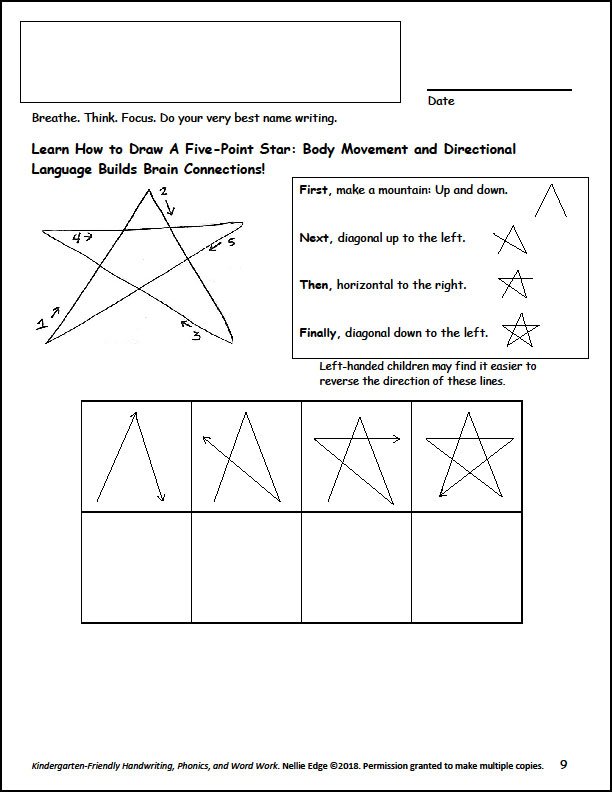 kindergarten handwriting lesson