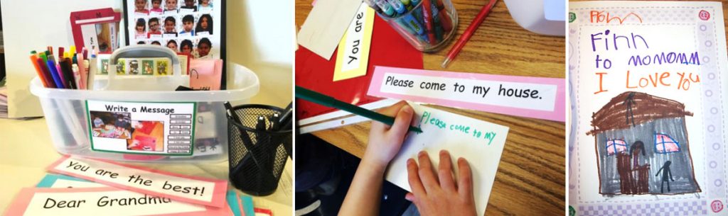 Write-a-Message Center empowers children to use writing for real world purposes.