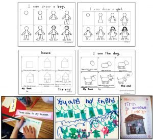 Provide families with writing templates and simple ideas for writing at home: writing messages, news stories, and science observations.