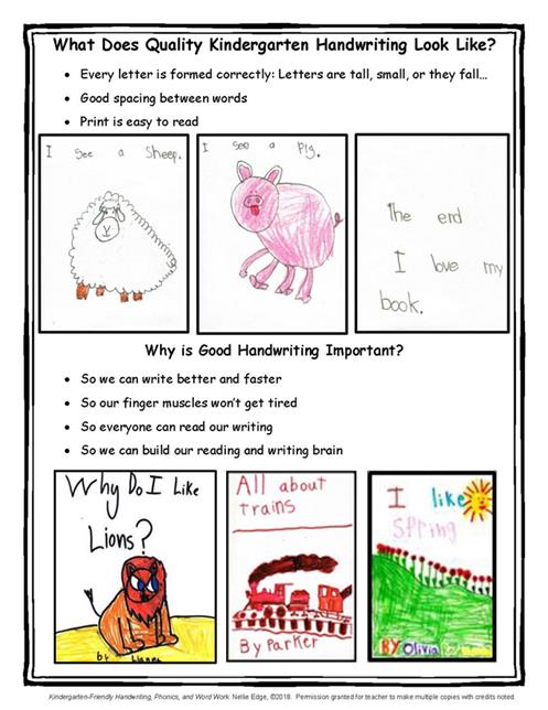 kindergarten handwriting lessons - Nellie Edge