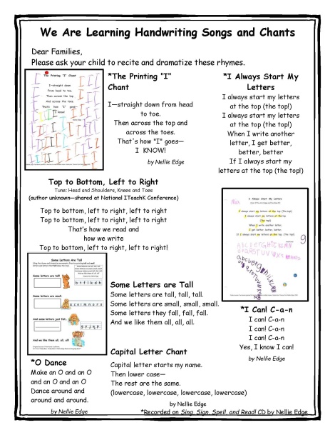 kindergarten handwriting lessons - Nellie Edge