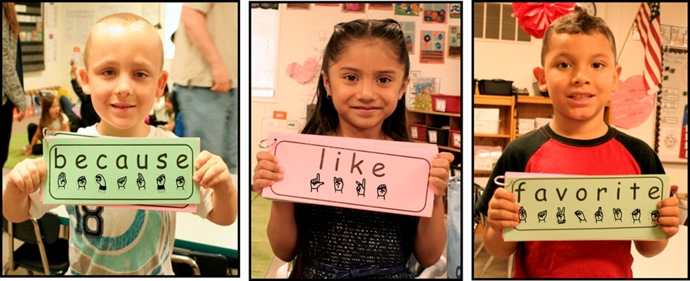 Make Class Books or Online Slide Shows Featuring the Children Holding the High-Frequency “Heart Word” Fingerspelling Cards