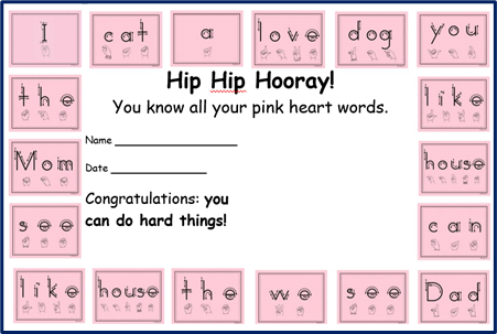 Kids and Parents LOVE Heart Word Celebrations