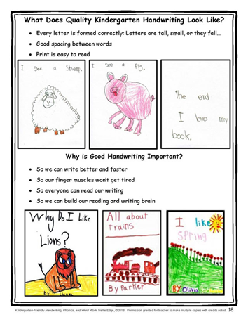 kindergarten writing