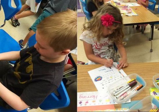 Opinion Writing: Children Illustrate Their Sing, Sign, Spell, and Read Pages for Their Anthology Notebooks